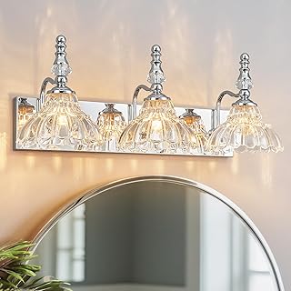 12 Subway Tile Bathroom Ideas for Timeless Clean Classic Style 48 Vintage Bathroom Vanity Light, 3-Light Chrome Vanity Lighting Fixture wi...