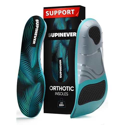 (New) 220+ lbs Heavy Duty Plantar Fasciitis Strong Arch Support Insoles for Men and Women - High Arch Orthotic Inserts for Work Boots and Shoes - Support and Pain Relief (XL, Green)