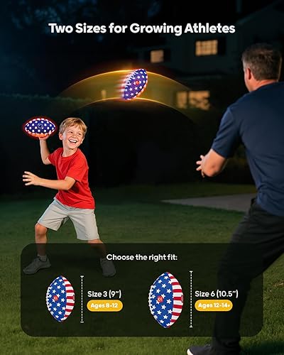 Miniatura 4 de QPAU Fútbol que brilla en la oscuridad, fútbol juvenil iluminado con bomba y baterías, juguetes y juegos al aire libre para niños y niñas, regalo