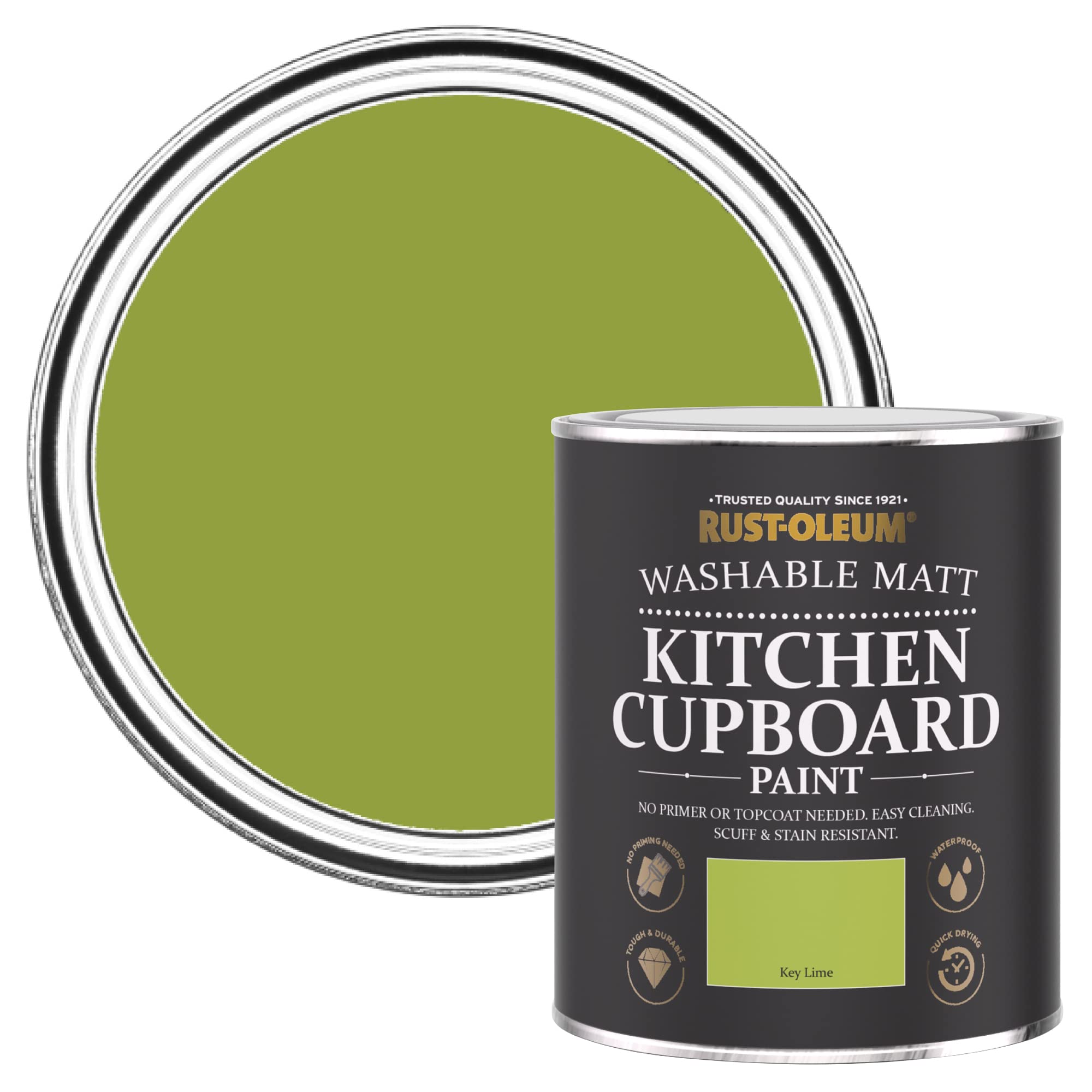 Rust-Oleum Green Kitchen Cupboard Paint in Matt Finish - Key Lime 750ml