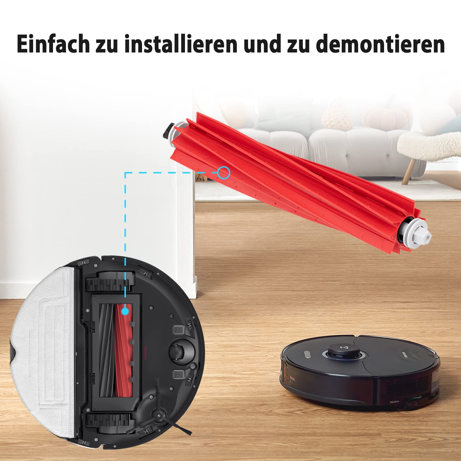 Spazzola Gomma DuoRoller Per Robot Aspirapolvere Roborock S8 E Modelli Affini - Foto 7