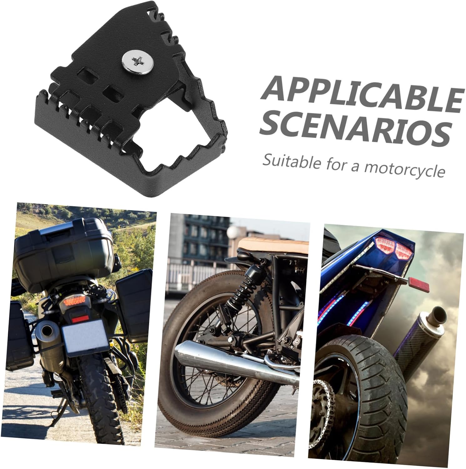 Vaguelly Universal Motorcycle Rear Brake Pedal Extension Aluminum Alloy with Nonslip Texture and Ergonomic Arc Design for Commuting on Rainy or Slippery Roads