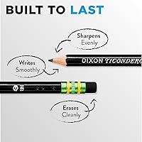 Vista 3 de Ticonderoga Lápices de madera, 2 HB suaves, negro, 24