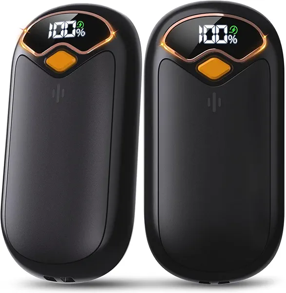 Hand Warmers Rechargeable - Electric Hand Warmer Rechargeable 2 Pack, LED Digital Display, 4 Heat Levels Reusable, USB-C, Magnetic Portable Handwarmers for Golf/Camping/Hunting, Gift for Women, Men