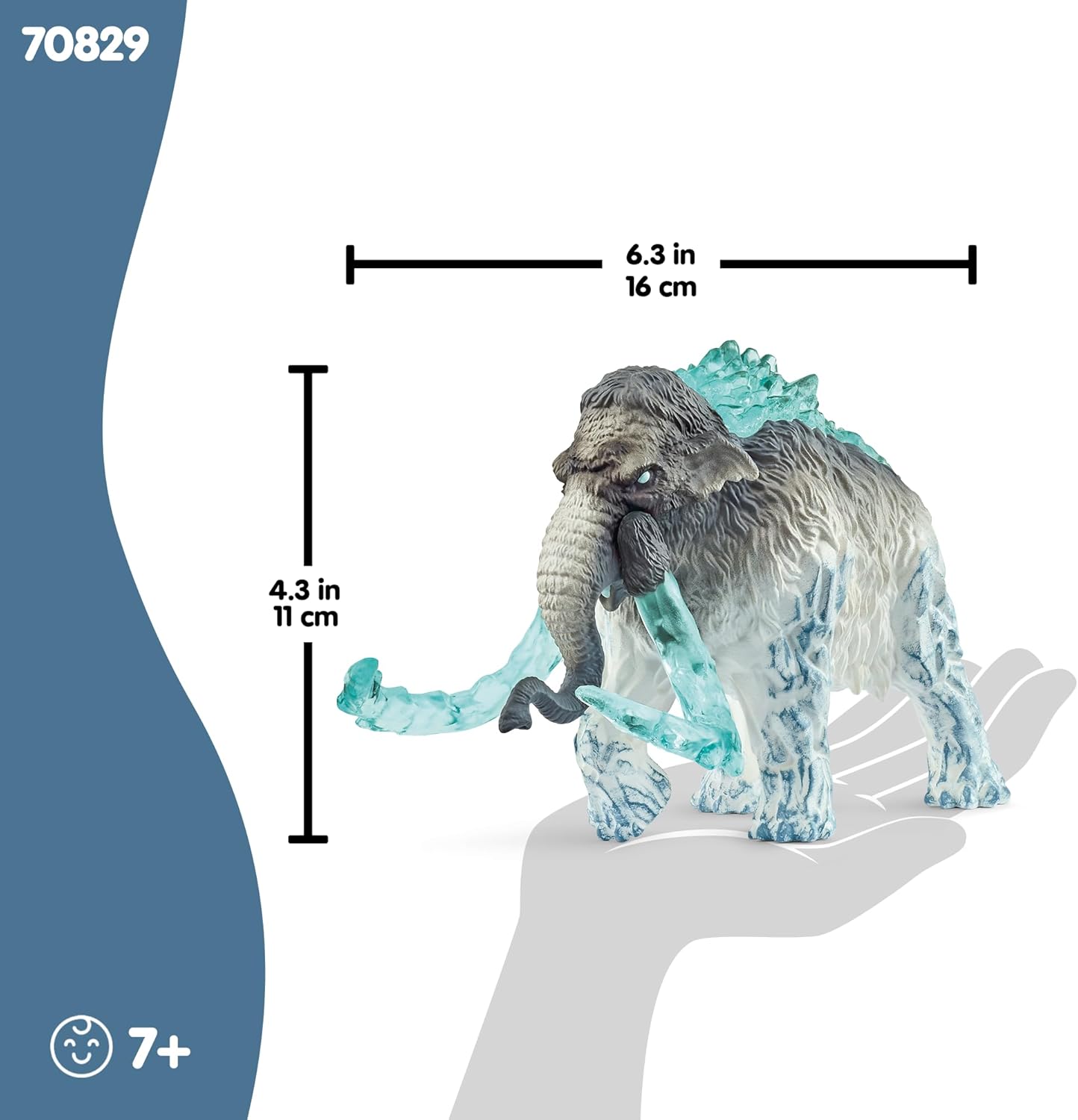 schleich Eldrador Creatures - 7” Frost Mammoth Figurine with Movable Battle Tusks - Durable Monster Toy with Realistic Details - Prehistoric Ice Beast Figure for Imaginative Play - Kids 7+ | 70829
