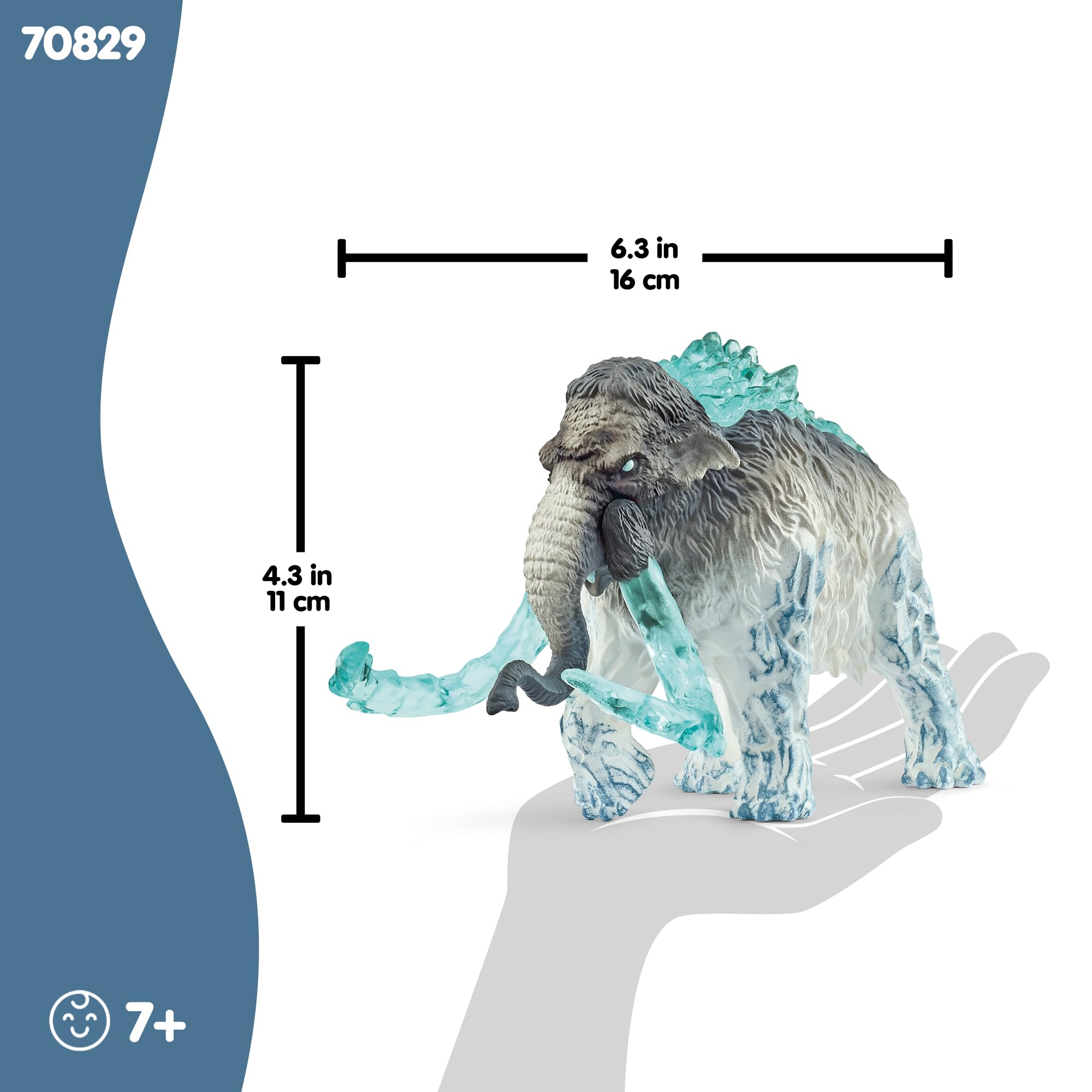 SCHLEICH Eldrador Creatures, 7” Frost Mammoth Figurine with Movable Battle Tusks, Durable Monster Toy with Realistic Details - Image 4