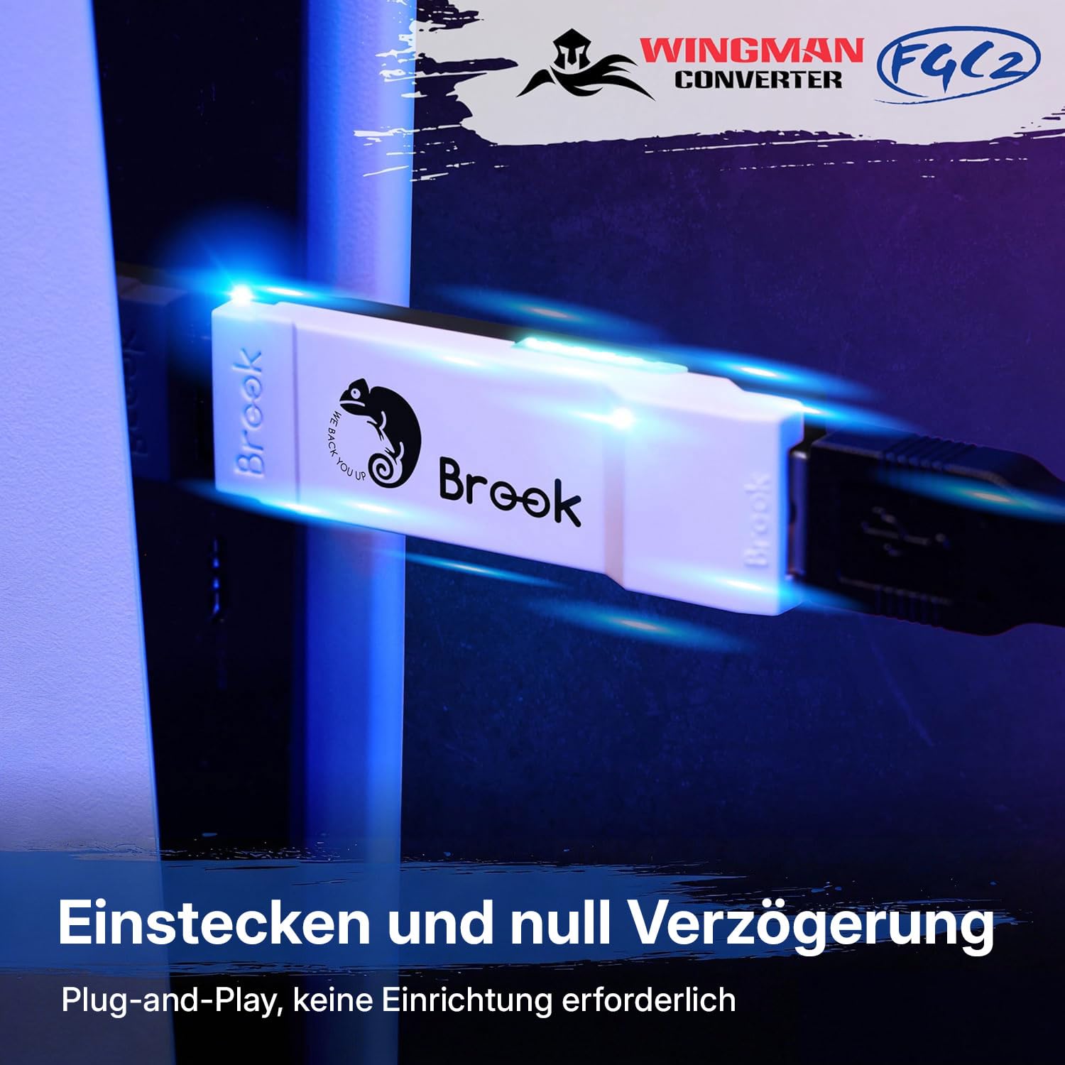Mcbazel Brook Wingman FGC 2 Konverter für PS5, Kabelgebundener PS5/PS4/XBox Series X|S/Xbox One/Xbox Elite/NS Switch/Arcade Stick Controller zu PS5/Windows PC