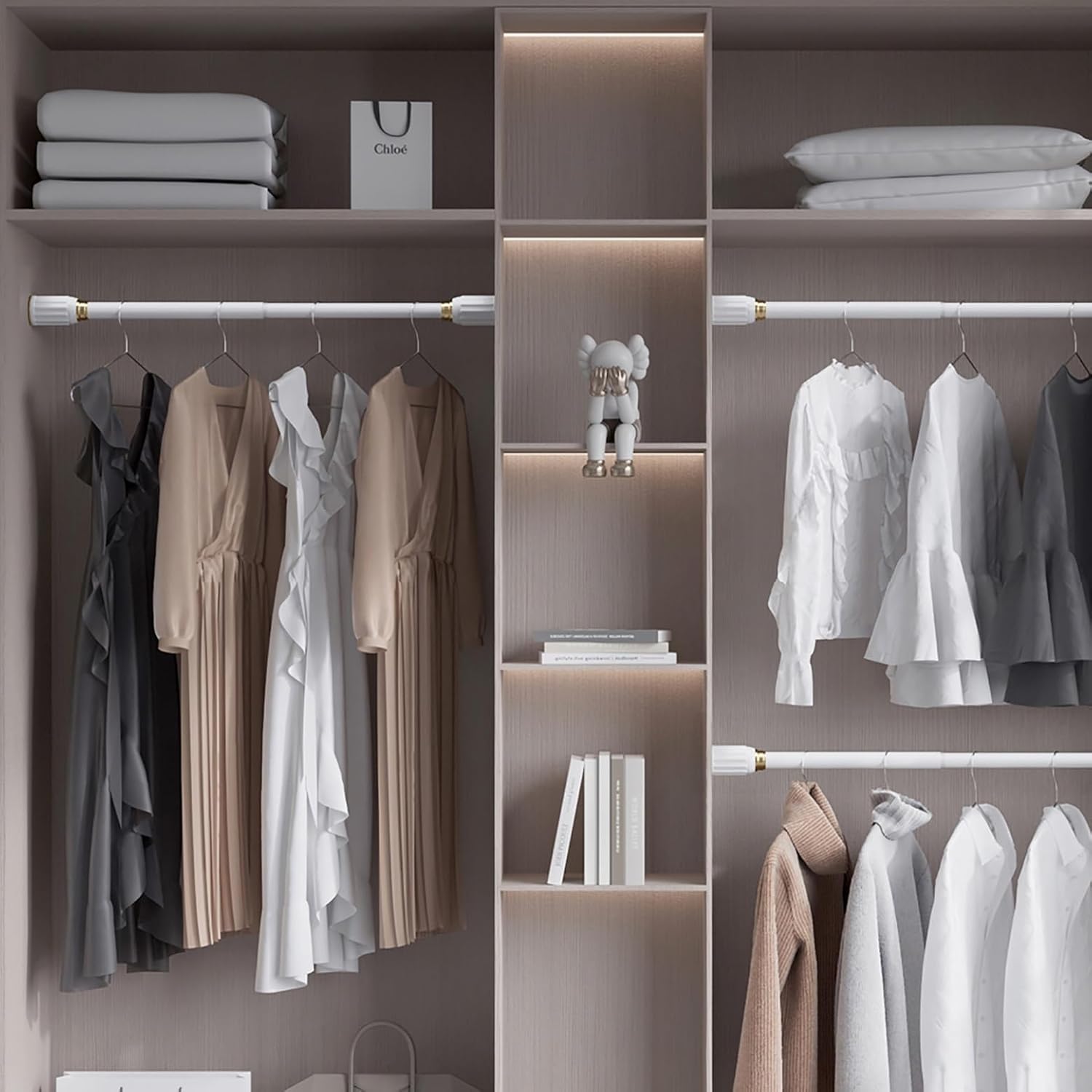 Shower Curtain Rod, L-shaped Shower Curtain Rod，Shower Curtain Rod Extendable Curtain Tension Rod, Stainless Steel No Drill Shower Curtain Pole, Never Collapse,for Bathroom,Kitchen, Garderobe Shower P