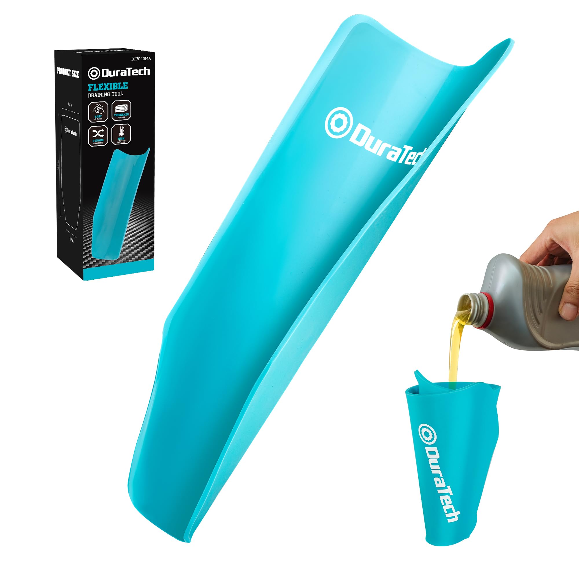 DURATECH Flexible Funnel, Multi-Purpose Form a Funnel for Automotive Use, Upgraded Premium Aluminium Core and Thickened Silicone Outer Shell, Flexible