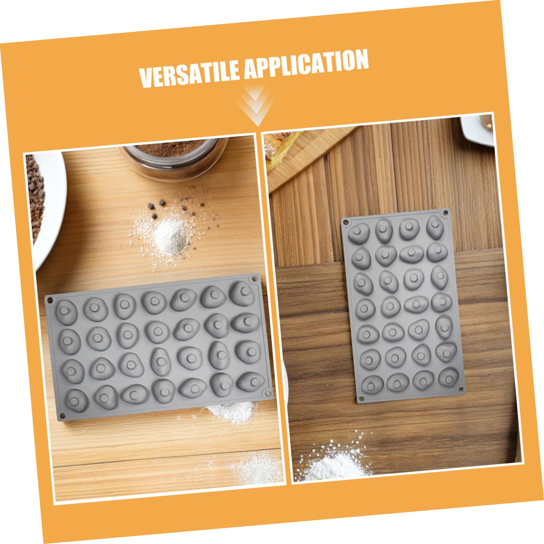 BESTYASH 2pezzi Stampo in Silicone per Cioccolato Forma di Pietra Cavità Antiaderente per Fondente Mousse Caramelle e Dessert Creativi