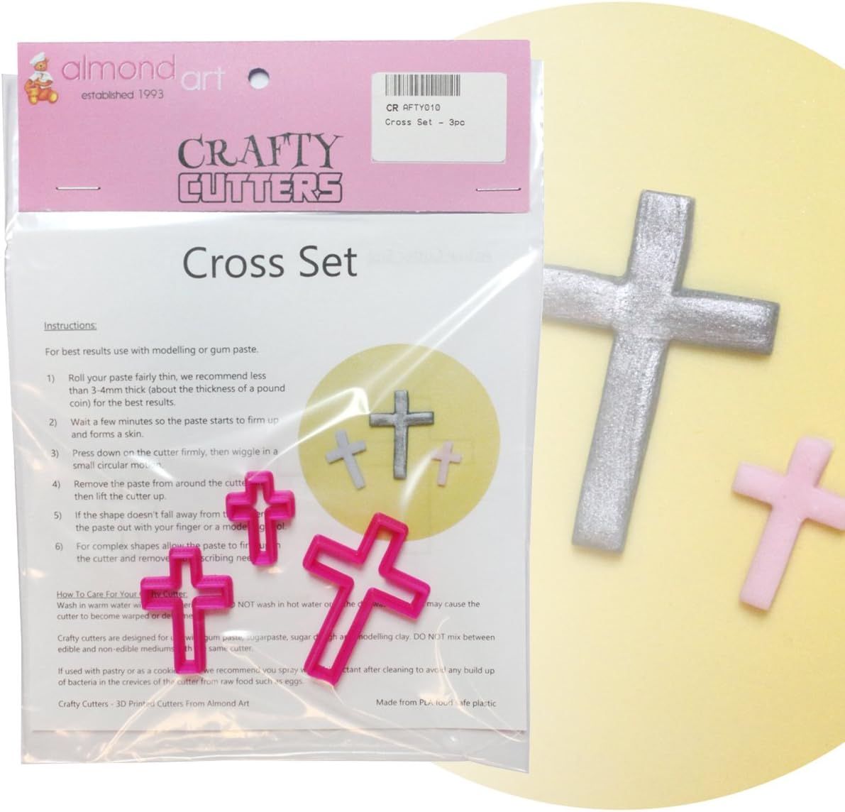 Cross Cutter Set - 3pc - Christening & Communion Cake Decoration & Cupcake Topper Cutters