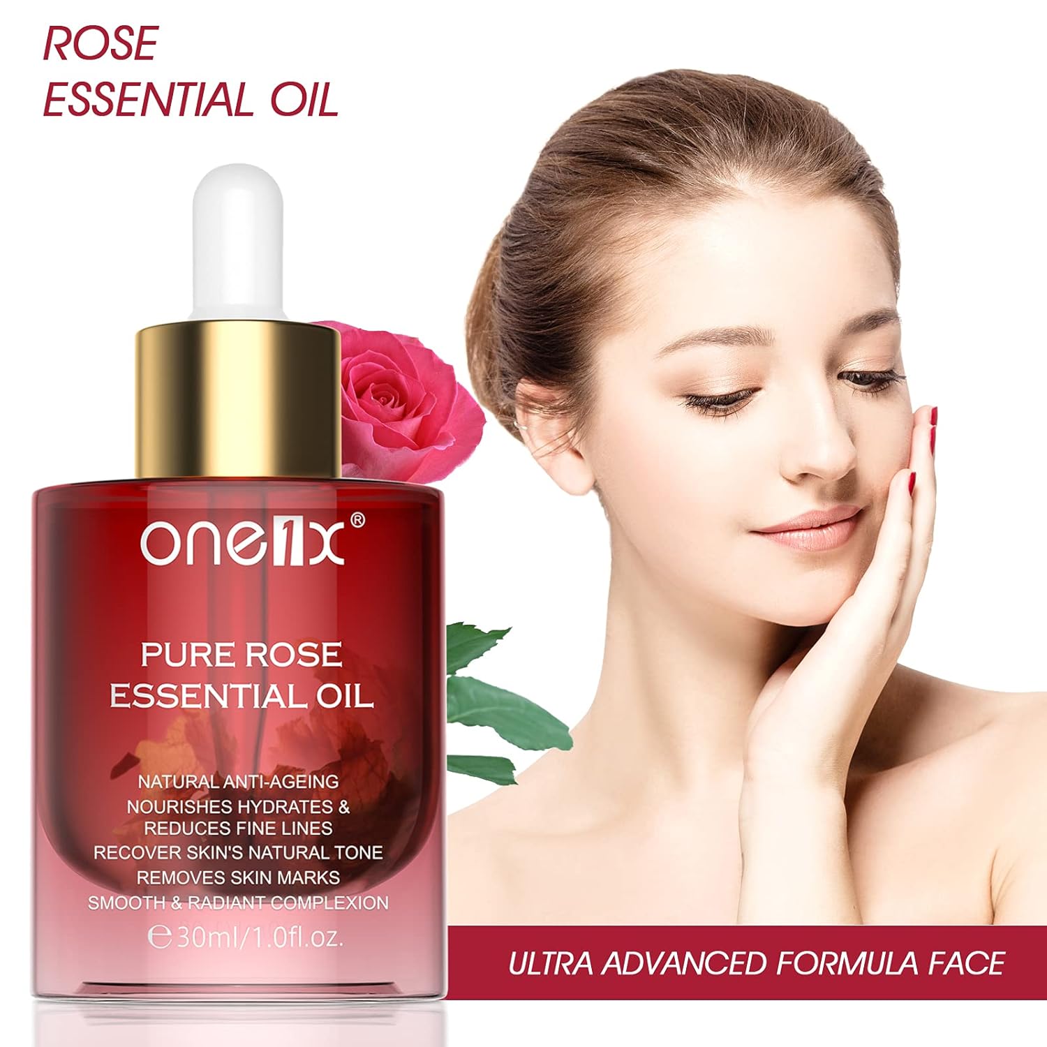 Rose Oil for Face, Anti-Wrinkle Facial Oil Serum for Dry Skin Moisturizing, Organic Rose Essential Oils for Face Body Massage Aromatherapy and Relaxation, Skin Care Gua Sha Oil 30ML : Beauty & Personal Care