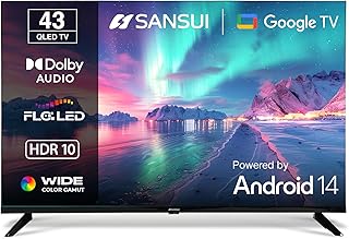 SANSUI 109 cm (43) Full HD QLED Smart Google TV with HDR10, Dolby Audio, Bezel-Less Design, Built-in Chromecast & FloLED Panel JSW43FHG5Q (Black)