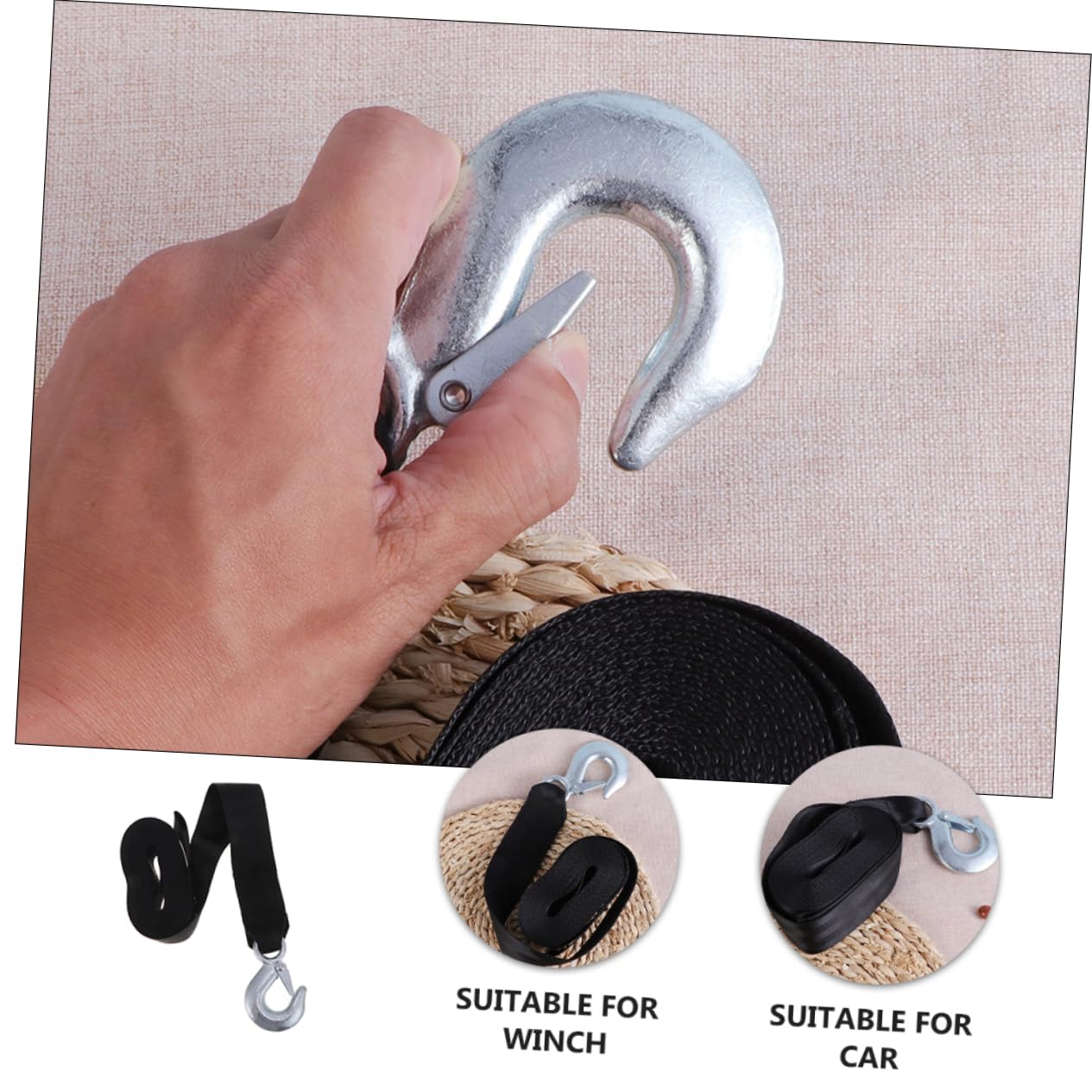 OSOLADY Boat Trailer Winch Strap Capacity with Hook Wide Towing Belt for Secure Boat Transport and