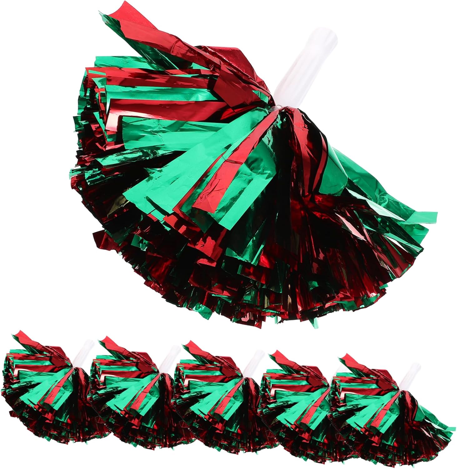 Xmas 6pcs Cheer Pom Poms Portable Cheerleading Props for Party