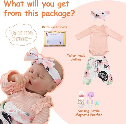 Miniatura 5 de Muñecas realistas de bebé Reborn de 18 pulgadas, de vinilo de cuerpo completo, muñeca realista recién nacida, muñeca de niña real como realistas,