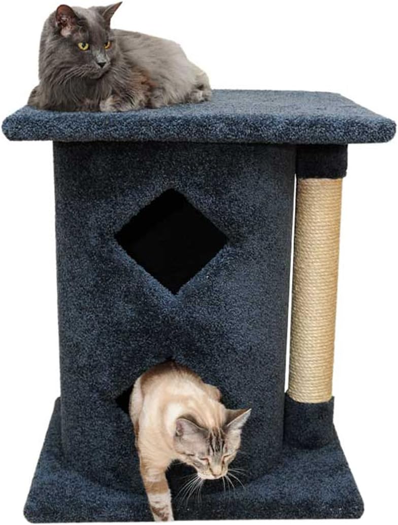 HEPOGU New Cat Condos Premier 2 Story Cat Cavern, Blue