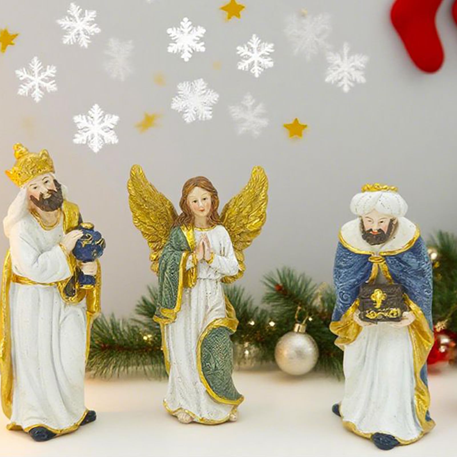 La natività definisce 11 pezzi | Resino di nascita di Gesù vacanza | Catholic Christian Nativity Scene Sculture Decorazioni Ornamento per la tavola di festa di Natale Home Indoor con questo