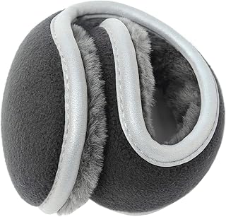 Gray Earmuffs Foldable Polar Fleece Winter Warm ski Earmuffs Men and Women Outdoor Riding Earmuffs