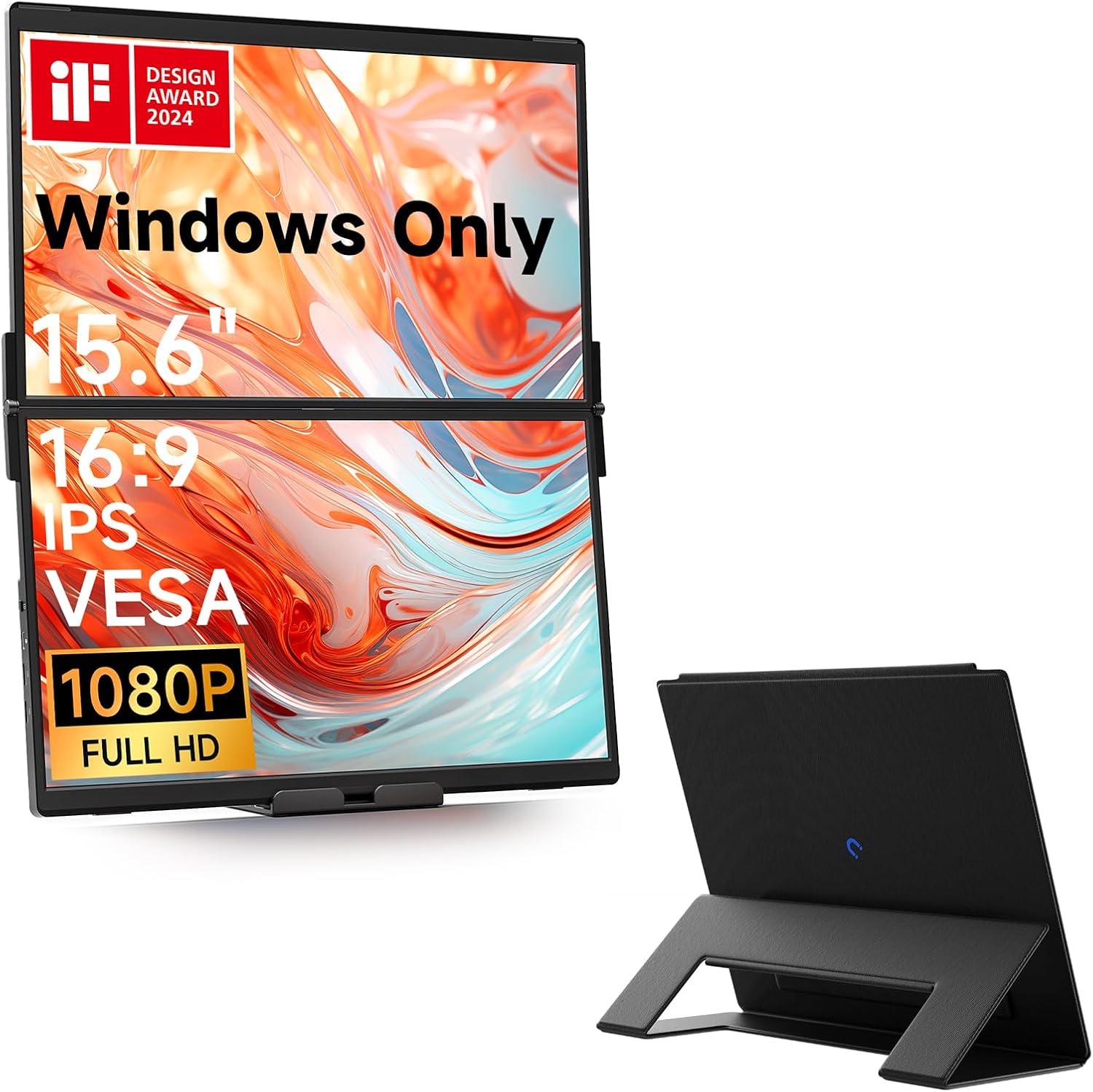 JSAUX FlipGo Lite 15.6'' Portable Monitor with Flex Folio