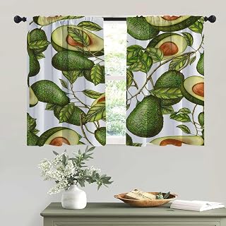 Plant Fruit Sound Absorbing Curtains Rod Pocket Wide Curtains Blackout Blinds for Sliding Glass Doors 55inch Width by 45inch Length