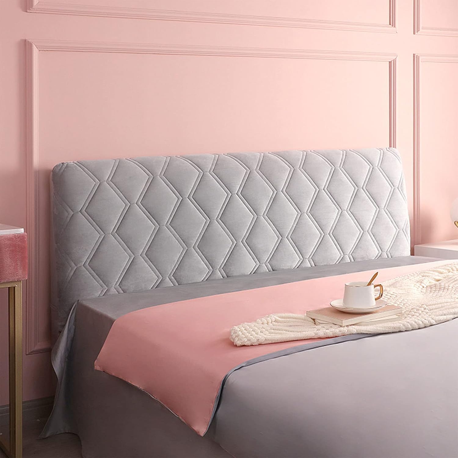 EFELIM Velvet Thicken Bed Headboard Cover for Full Queen