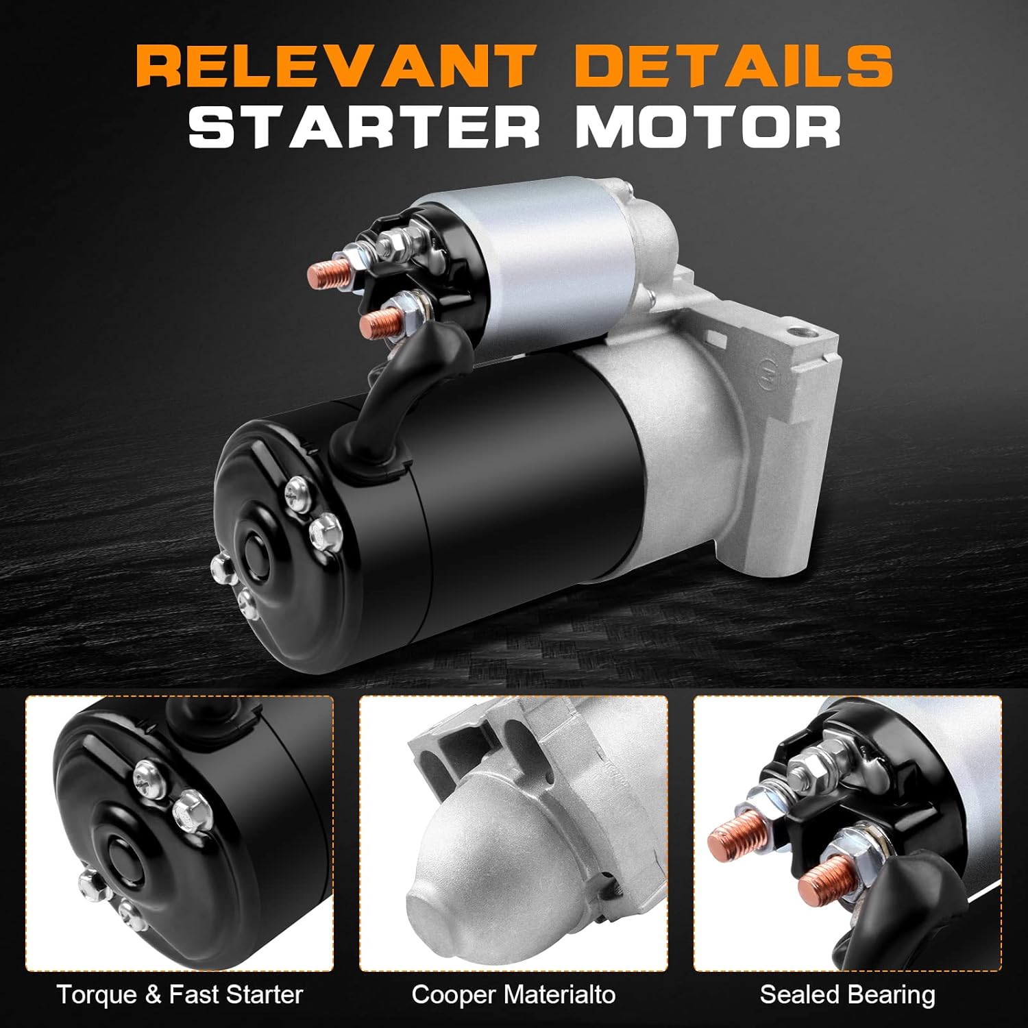 New Starter Compatible for Chevrolet for Tahoe 4.8L 2000-2003 for Chevrolet for Silverado 1500 4.8L 1999-2003 for GMC for Sierra 1500 4.8L 1999-2003, 12 Volt Starter 9000925 SDR0070