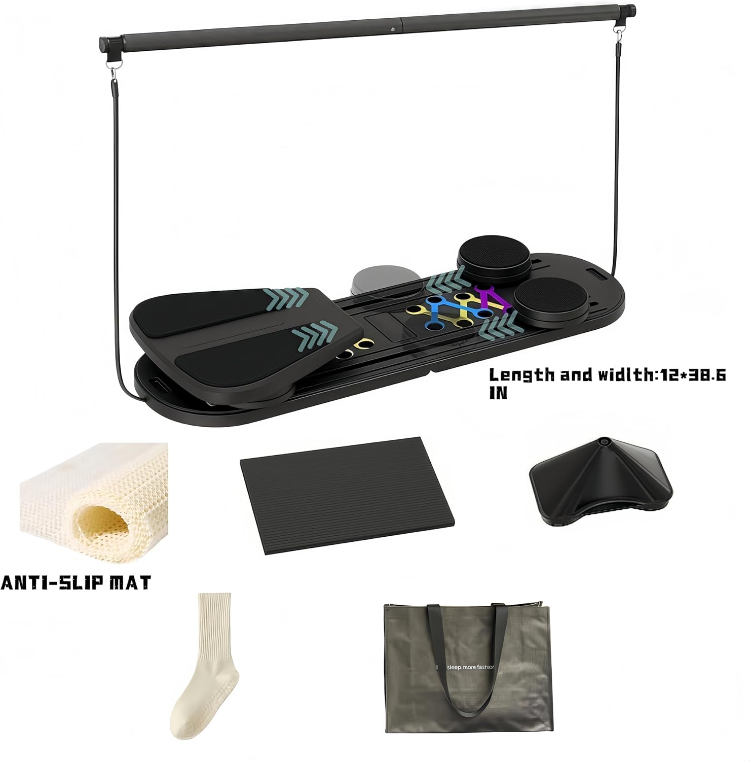 6 in 1 Pilates Board,Portable and Foldable Pilates Reformer Set,Multifunctional Pilates Board for Home Exercise,The for Fitness Women Lovers