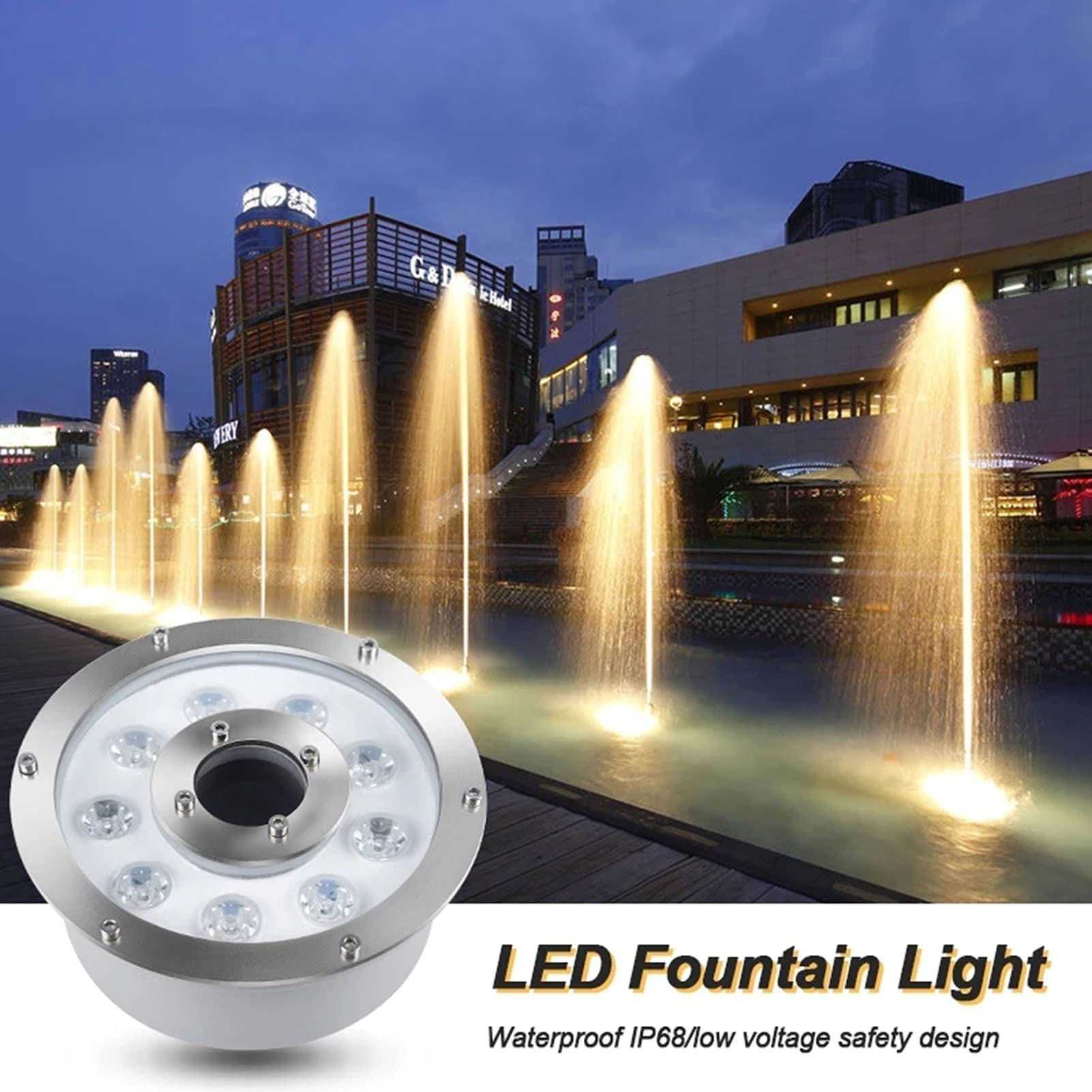 Luce Da Immersione A LED - Faretto Subacquei, Faretto Subacqueo Sommergibile A Foro Centrale 12V / 24V, Faretto Da Giardino Impermeabile In Acciaio Inossidabile IP68 ( Color : RGB , Size : 6W(12V) )