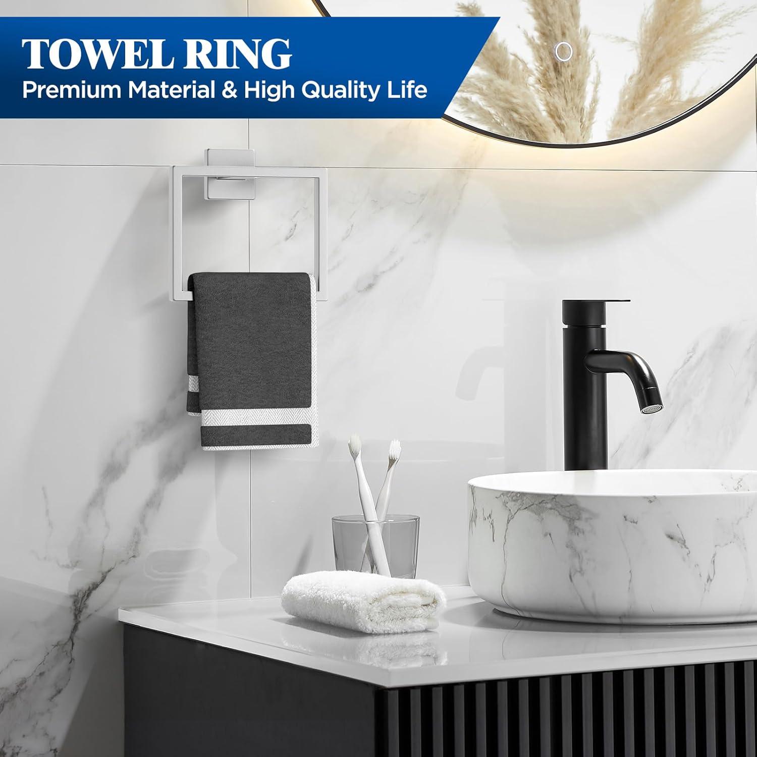 10-Pieces Brushed Nickel Bathroom Accessories Set, Bath Towel Bar Set, SUS 304 Stainless Steel Bathroom Hardware Set, Towel Holder, Towel Racks for Bathroom Wall Mounted