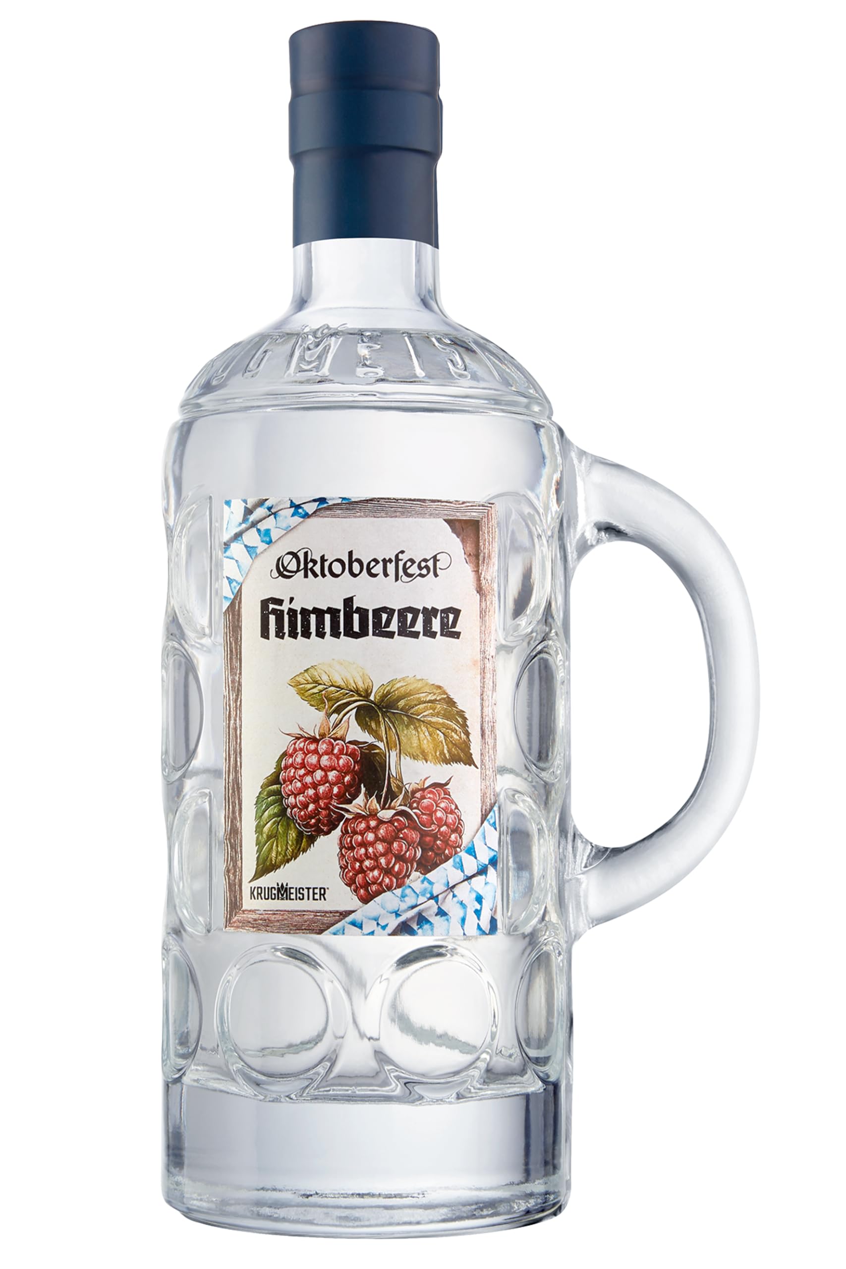 KRUGMEISTER Oktoberfest HIMBEERE 41% VOL. - Schnaps Spirituose mit intensivem Himbeere Geschmack – Fruchtig, süß - Waldhimbeergeist & Himbeergeist – Masskrugflasche – 500ml