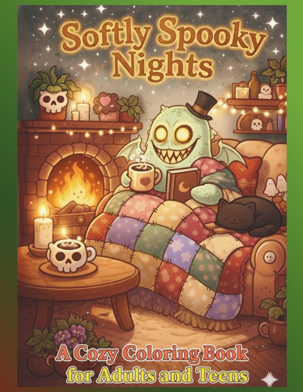Softly Spooky Nights: A Cozy Coloring Book for Adults & Teens Featuring Cute Creepy Characters, Calm Gothic Spaces & Hygge Comfort