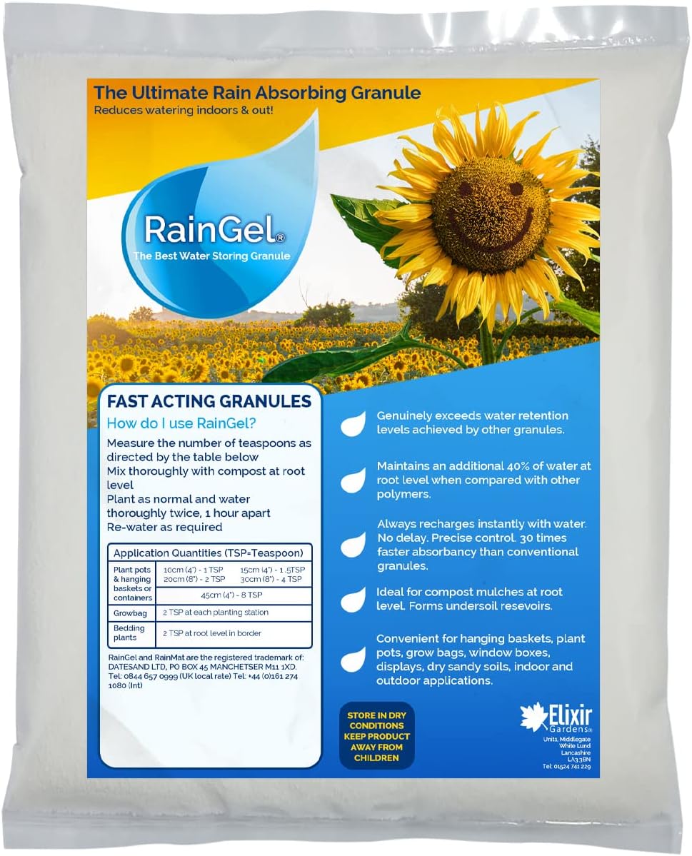 Elixir Gardens RainGel® Water Retaining/Retention Crystals Granules for