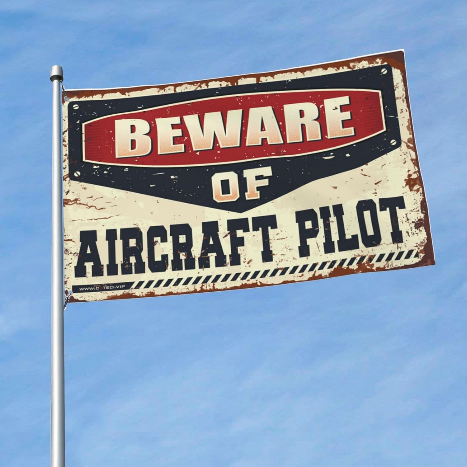 Flags Funny Beware of Aircraft Pilot Flag Baby Nursery Decor College Dorm Posters for Guys ( Size : 152X244CM )