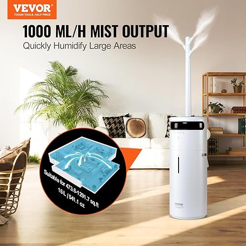 Miniatura 2 de VEVOR Humidificador para habitación grande del hogar, humidificador comercial para toda la casa 1291.7 pies cuadrados, tanque de agua de 16 litros y