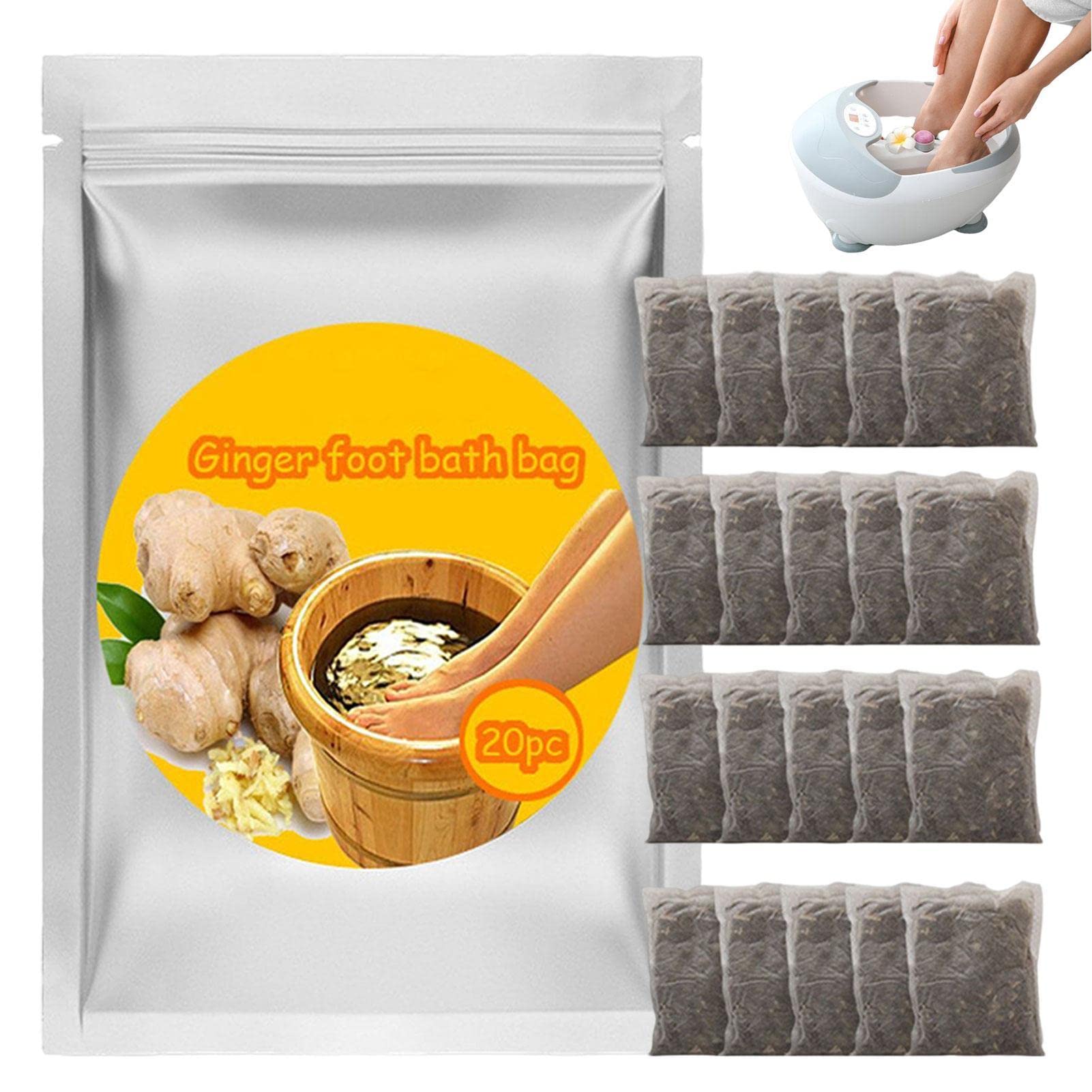 Ginger Foot Soak Pack, Good Sleeping Foot Bath Bags for Women, Men, Ginger Foot Soak Herb Bag for Home Use Lymphatic Cleansing for Bathroom