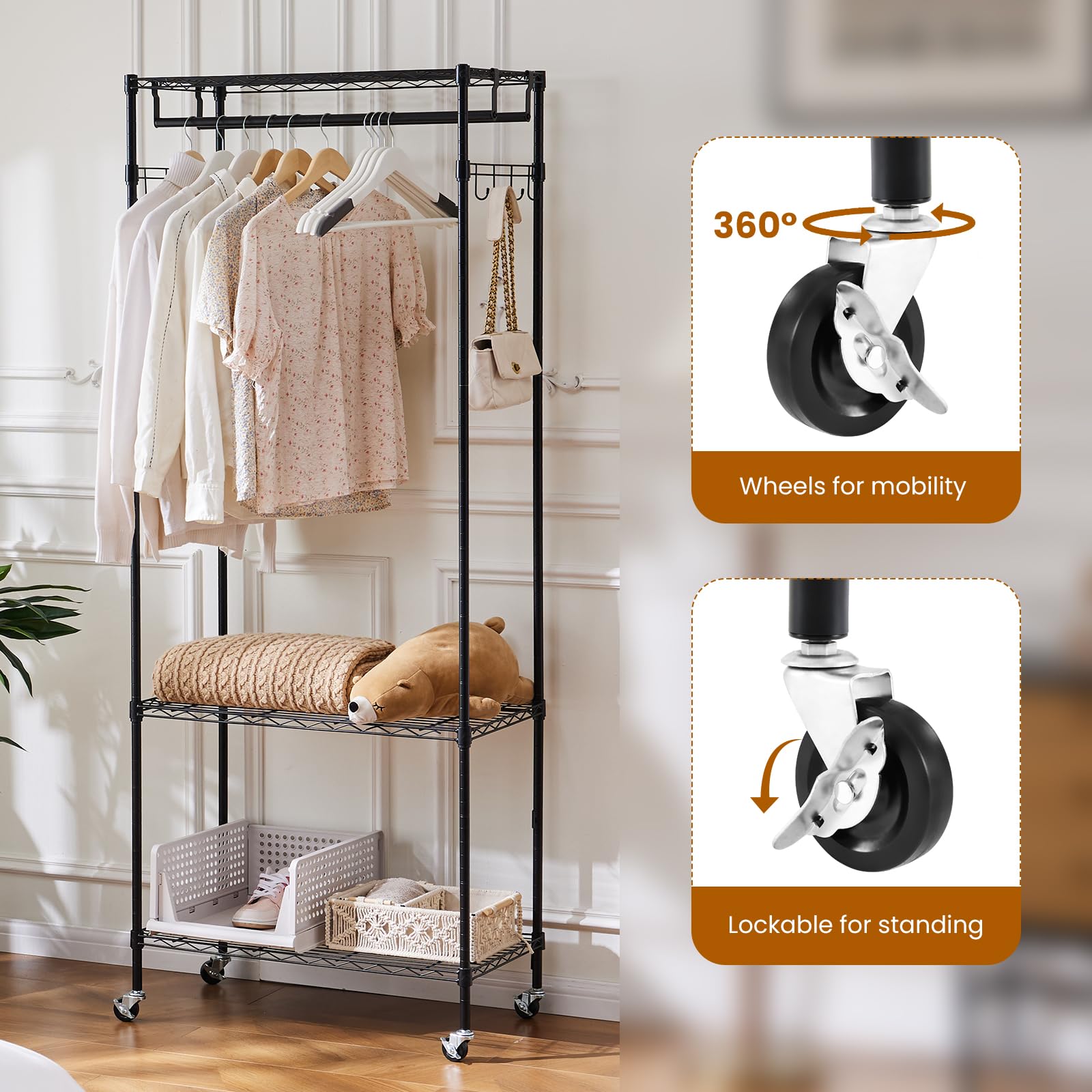 Snapklik.com : Zibbizo Clothes Rack, Small Garment Racks For Hanging ...