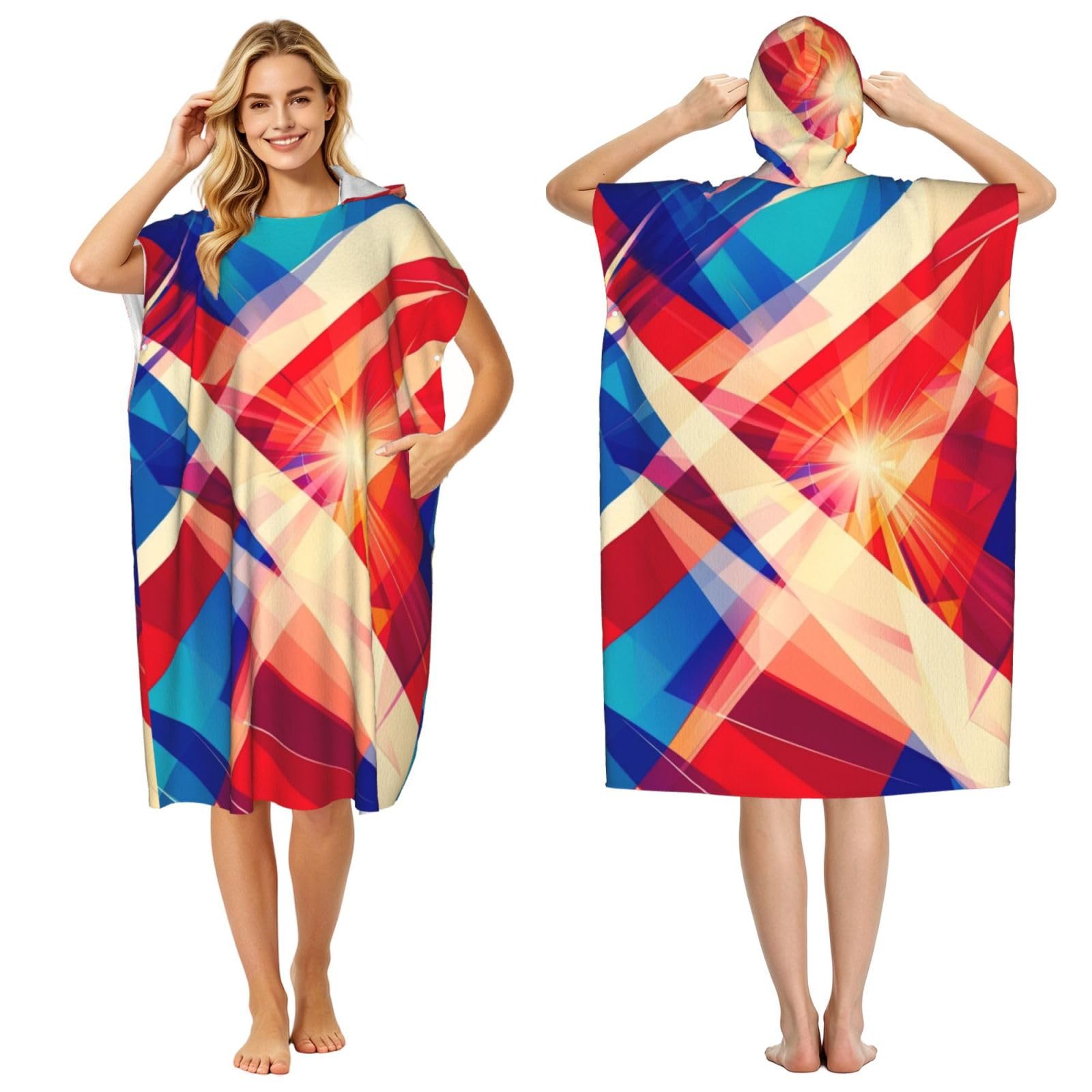 DTHKJNLSF Philippines Flag Adult Hooded Beach Poncho Towel