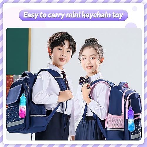 Miniatura 5 de Paquete de 260 llaveros para presionar burbujas, recuerdos de fiesta a granel, juguetes para la ansiedad para niños, mini llavero para reventar