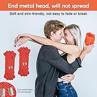 Vista 6 de Cuerda de seda suave, cuerda trenzada agradable a la piel (roja, 32 pies)