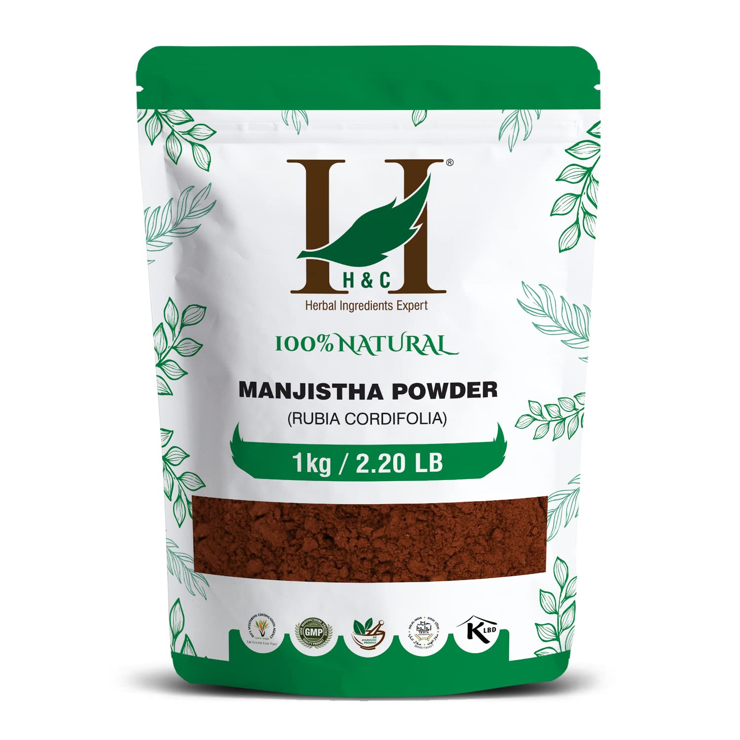 H&C Manjistha Powder (Rubia cordifolia) - 1Kg | Detox | Detergente per sangue ayurvedico