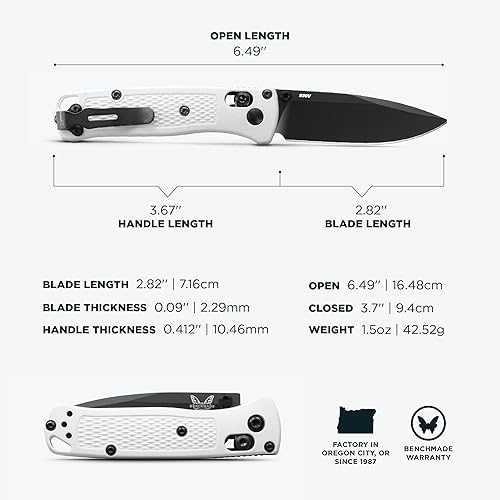 Vista 44 de Benchmade - Cuchillo Mini Bugout 533 con mango de grivory naranja (533)