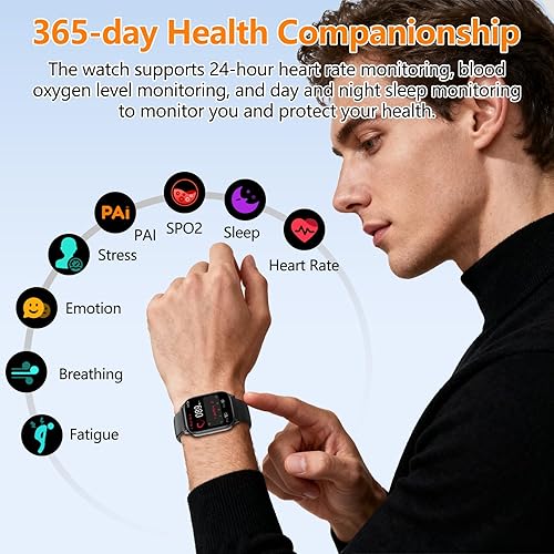 Miniatura 4 de Reloj inteligente para mujeres y hombres con texto y llamadas, 2025 nuevos relojes inteligentes con inteligencia artificial con frecuencia cardíaca,