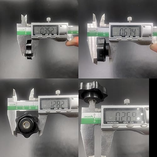 Miniatura 6 de Tuercas de sujeción moleteadas en forma de estrella métricas M8 de plástico negro, pomos roscados, pomo para cortadora de césped, kit surtido para