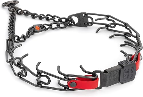 Miniatura 22 de Collar para Perro Herm Sprenger de Acero Inoxidable Negro con Hebilla de Liberación Rápida ClicLock y Inserción de Biothane Collar de Entrenamiento