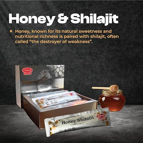Miniatura 2 de Palitos de miel Shilajit - Mezcla de resina del Himalaya con miel cruda  15 sobres (0.53 oz cada uno) - Bienestar natural y apoyo tradicional