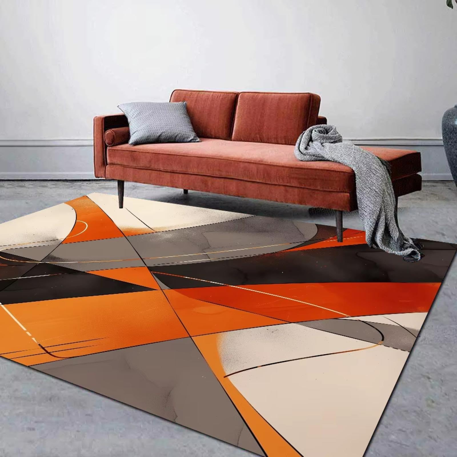 Tapis de chambre à coucher orange et doux pour créer un nid douillet