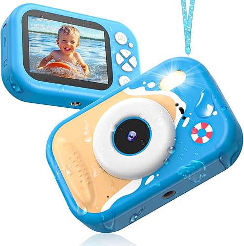 Cámara para niños impermeable, cámara submarina IP68 para niños de 3 a 12 años, cámara digital HD para niños con grabación de video de 1080P,