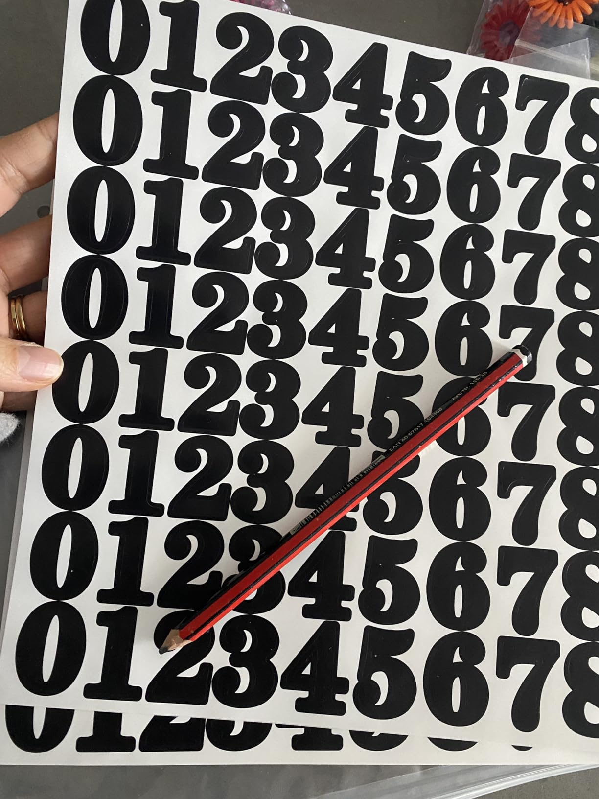 Number Stickers, 1200 Pcs 1 Inch Vinyl Number Decals 0-9, Self Adhesive ...