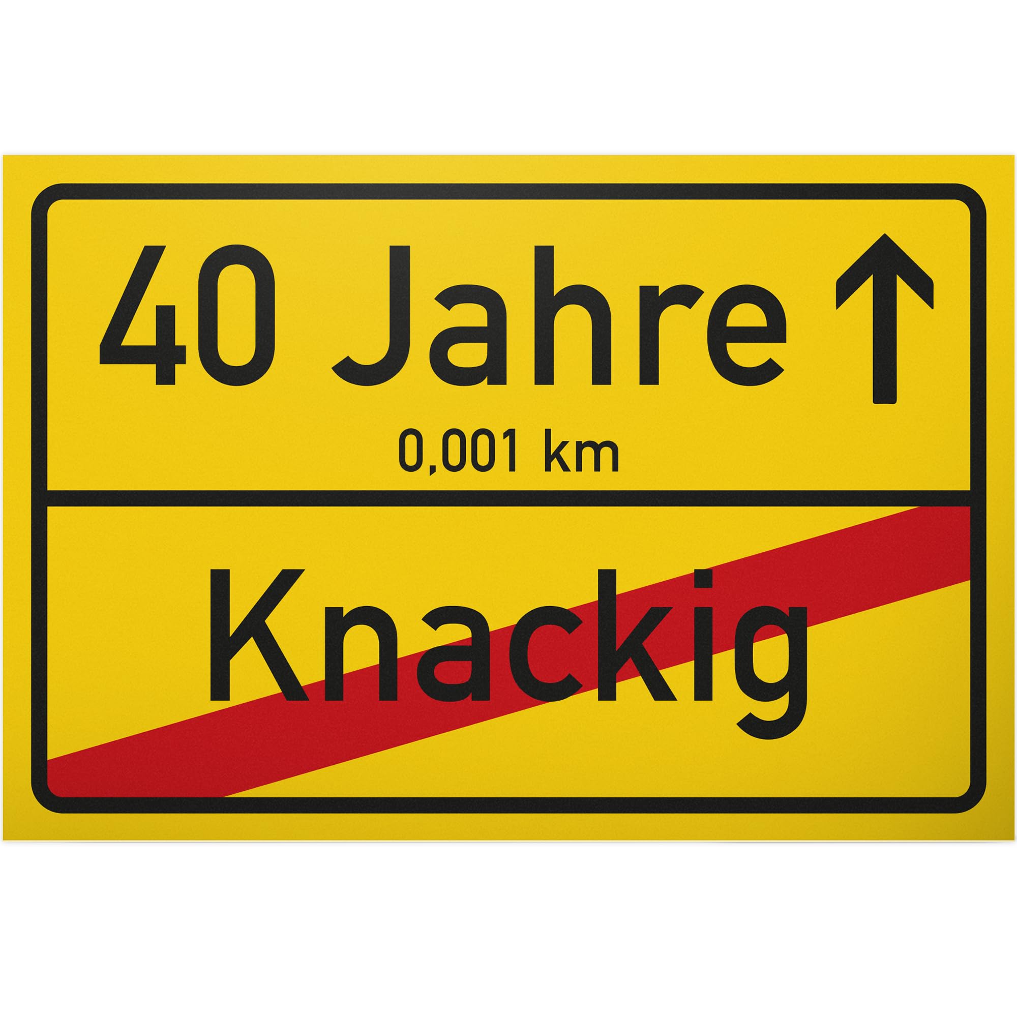 DankeDir! 40 Jahre (Knackig) Schild - Ortssschild Geschenk 40. Geburtstag bester Freund Freundin Geschenkidee Geburtstagsgeschenk 40ten Geschenk 40er Geburtstagsparty